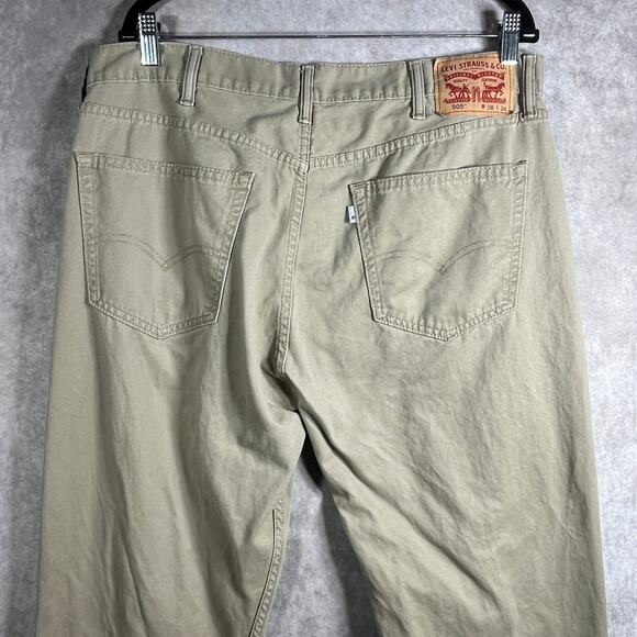 Levi's 505 Pants Mens Size 38X34 Brown Denim Regular Fit Straight Leg Casual - Picture 5 of 10